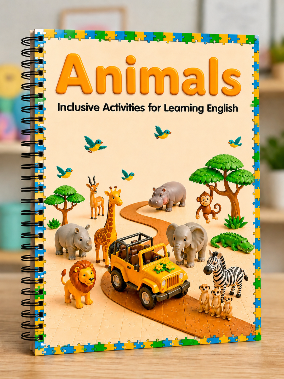 Mockup encadernado da apostila Animals