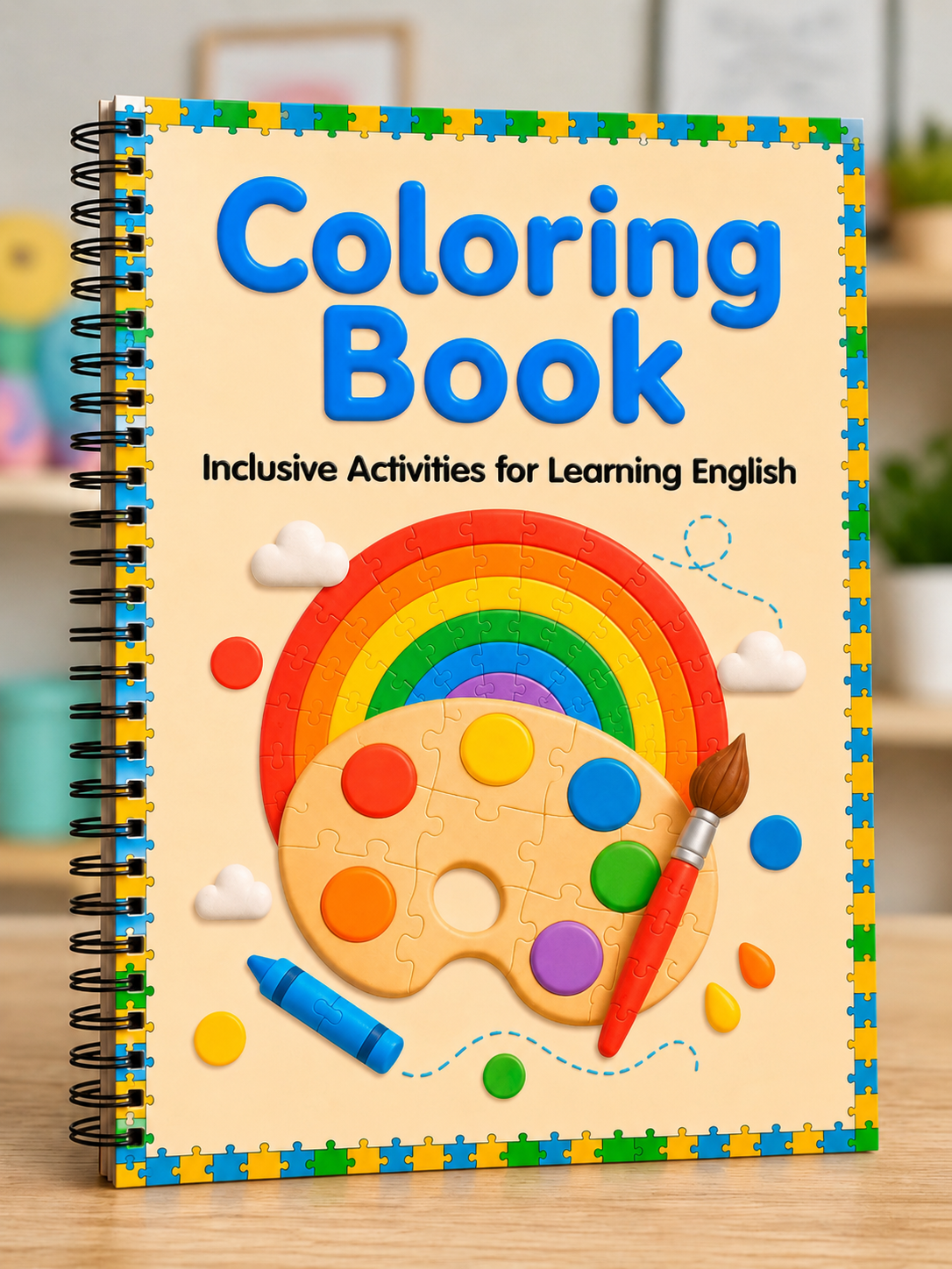 Mockup encadernado da apostila Coloring Book